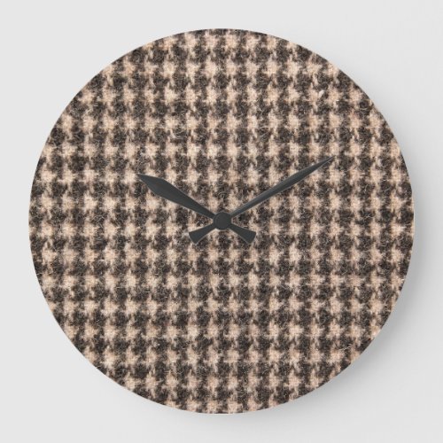 Tartan Design Cloth Texture Large Clock