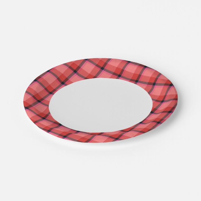 Tartan Design Paper Plates (Angled)