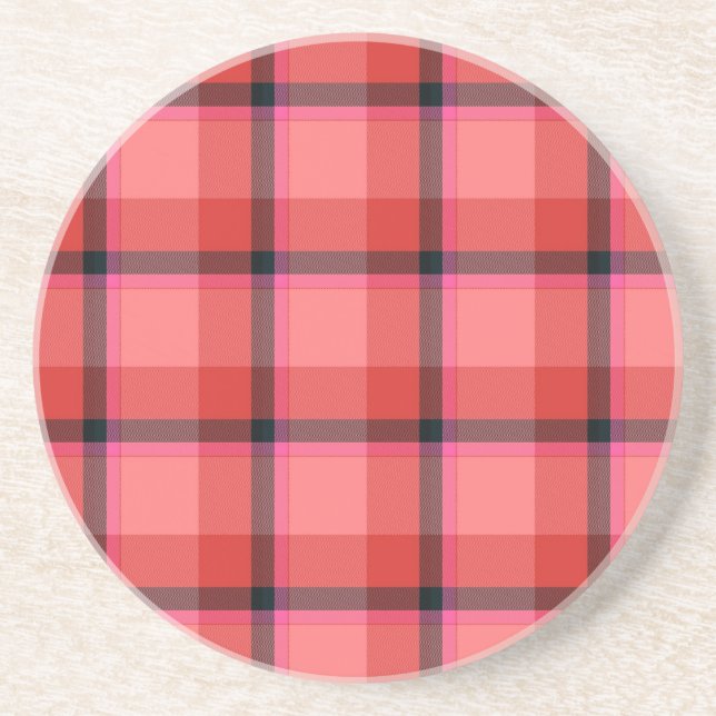 Tartan Design Sandstone Coaster (Front)