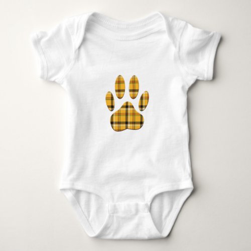 Tartan Dog Paw Print Baby Bodysuit