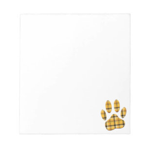 Tartan Dog Paw Print Custom Notepad