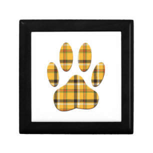 Tartan Dog Paw Print Jewelry Box