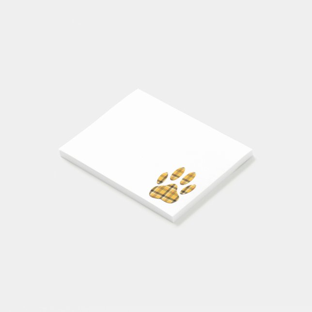 Tartan Dog Paw Print  Post-it Notes (Angled)