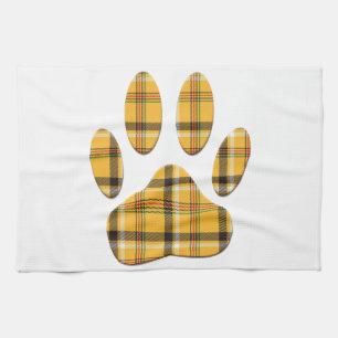 Tartan Dog Paw Print Towel