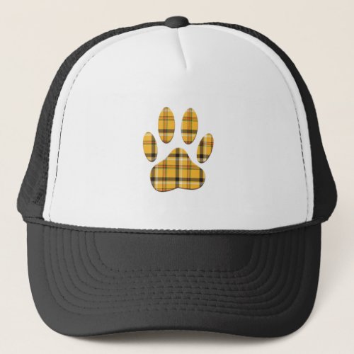 Tartan Dog Paw Print Trucker Hat