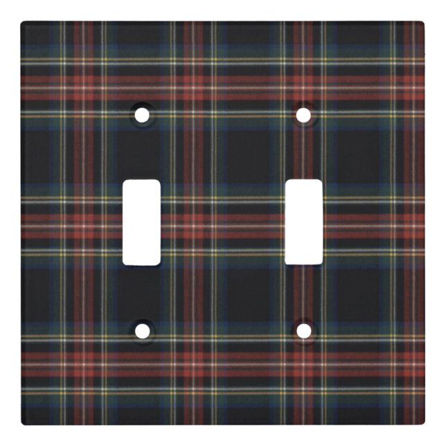 Tartan Double Toggle Light Switch Cover (Front)