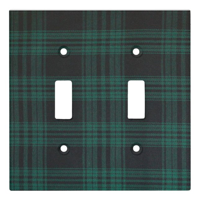 Tartan Double Toggle Light Switch Cover (Front)