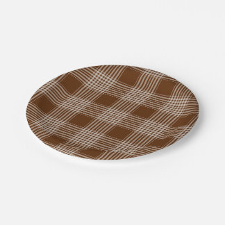 Tartan Fabric 7" Round Paper Plate