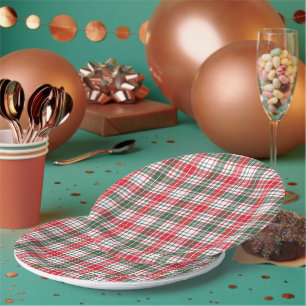 Tartan Fabric 9" Round Paper Plate