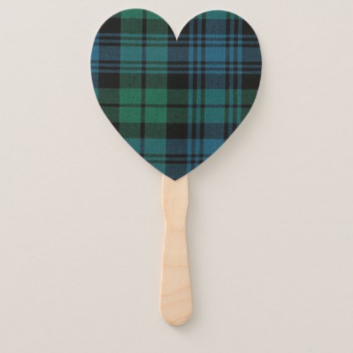 Tartan Fabric Heart Hand Fan