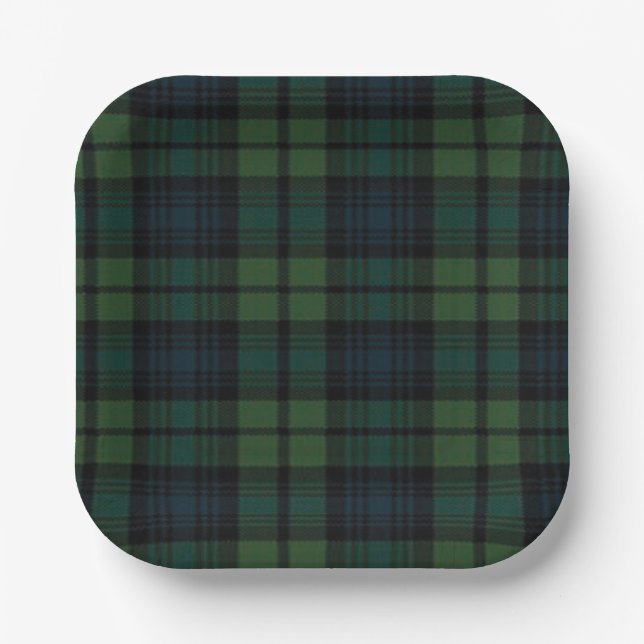 Tartan Fabric Paper Plate (Front)