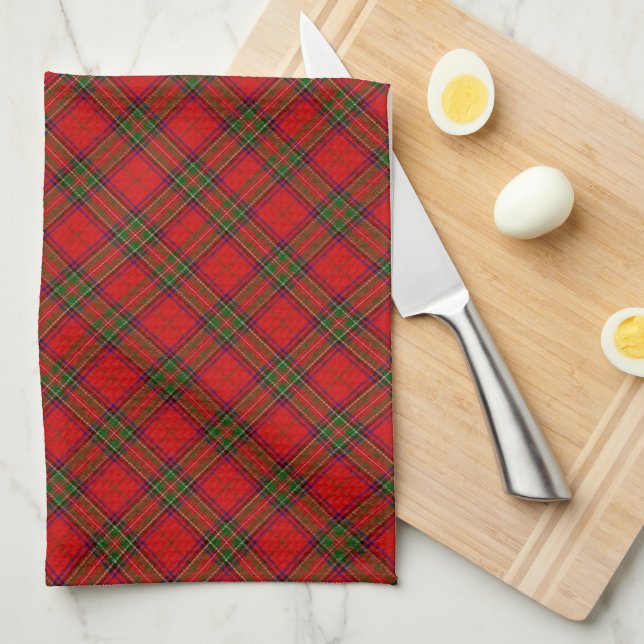 Tartan Fabric Pattern Christmas Kitchen Towel (Quarter Fold)