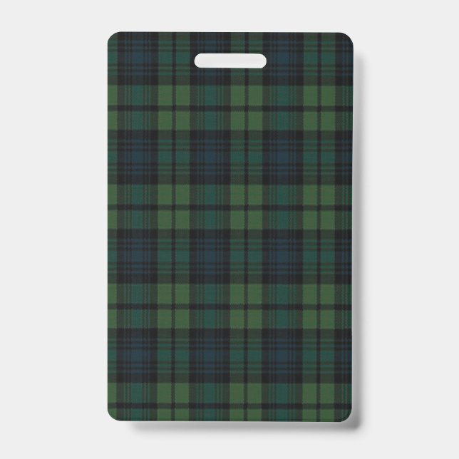 Tartan Fabric Plastic Badge - Vertical (Front)