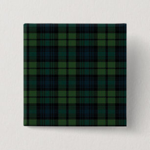 Tartan Fabric Square Button