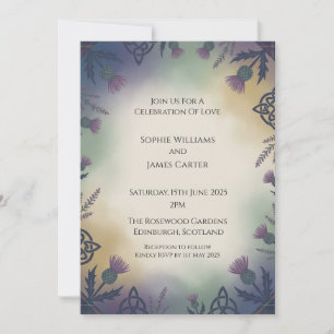 Tartan Folk Art Wedding Invitation