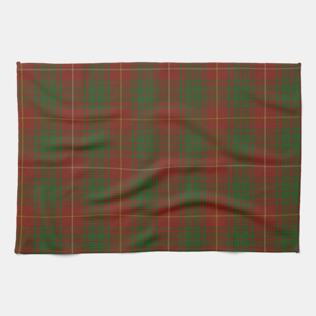 Tartan for Bruce Clan - reds greens plaid Kitchen Towel (Horizontal)