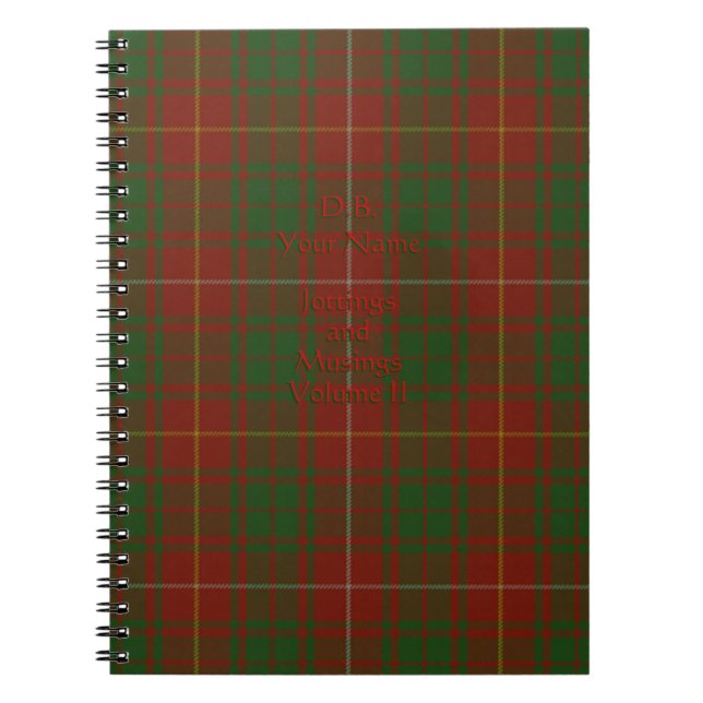 Tartan for Bruce Clan with your name Notebook (Front)