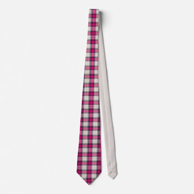 Tartan Fuchsia Neck Tie (Front)