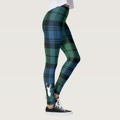 Tartan Green Clan Campbell Plaid  Leggings