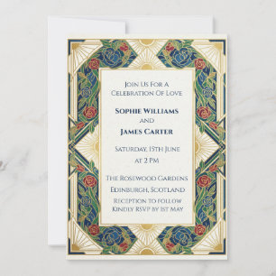 Tartan Greenery Scottish Wedding Invitation