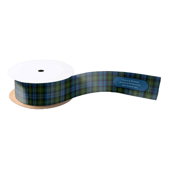 TARTAN HANDFASTING RIBBON PERSONALIZED NAMES DATE (Spool)