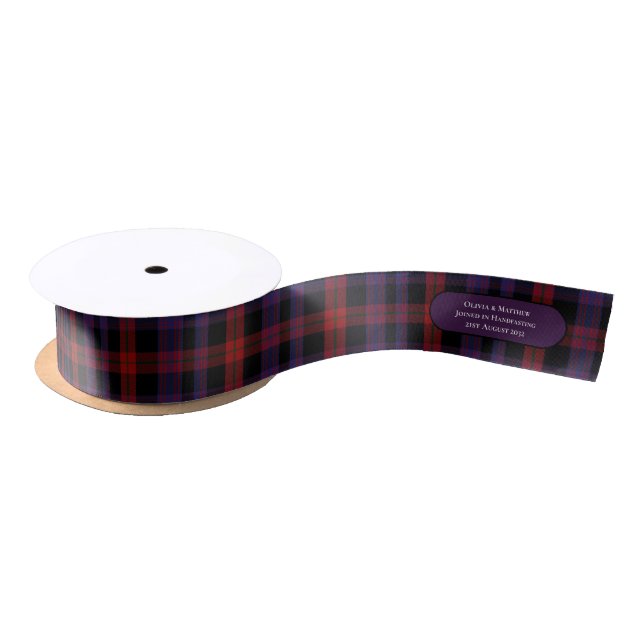 TARTAN HANDFASTING RIBBON PERSONALIZED NAMES DATE (Spool)