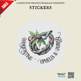 TARTAN HANDFASTING STICKERS FOR FAVORS ENVELOPES