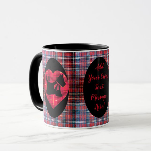 Tartan Heart Scotty Dog Mug (Front Left)