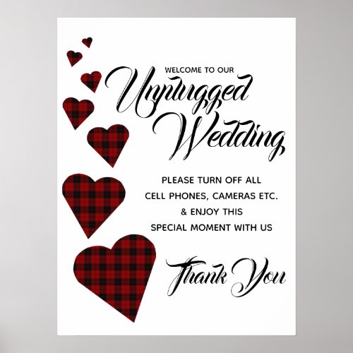 Tartan Heart Unplugged Wedding Sign