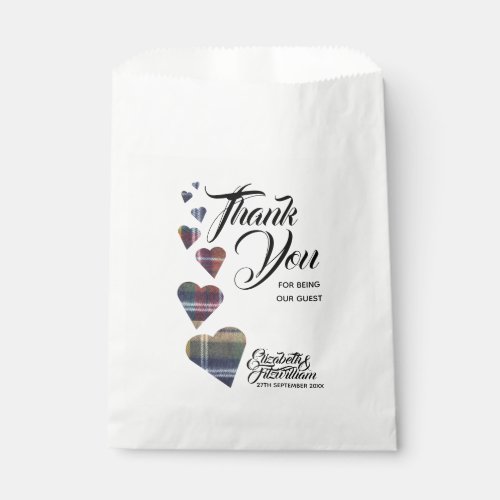 Tartan Heart Wedding Favor Bags