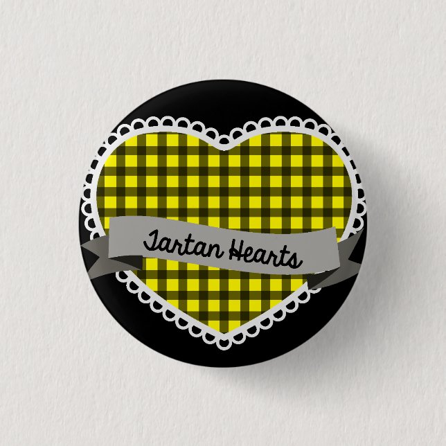 Tartan Hearts small button (Front)