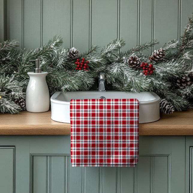 Tartan Home Towels Red Black Gift for Fresh Start (Tartan Home Towels Red Black Gift for Fresh Start)