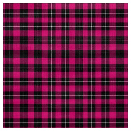 Tartan Hot Pink and Black Fabric