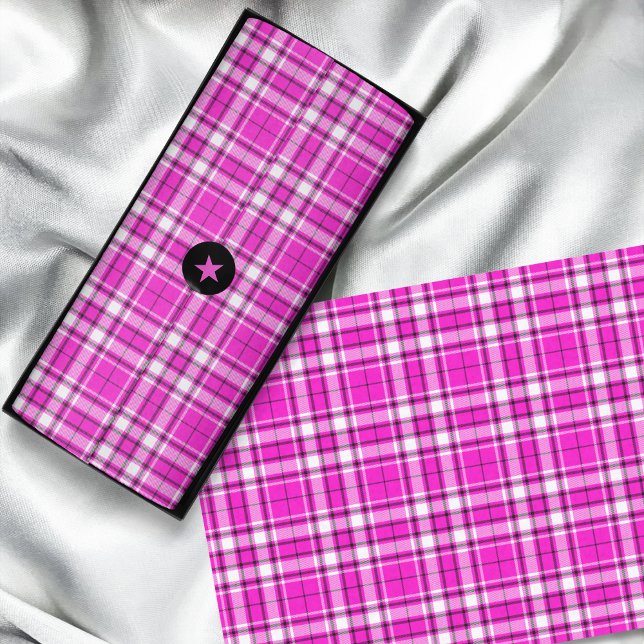 Tartan - Hot Pink White Black Tissue Paper (Tartan - Hot Pink White Black Tissue Paper by Leapfroglisics Shop)