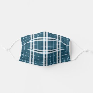 Tartan in Blue and white Cloth Face Mask