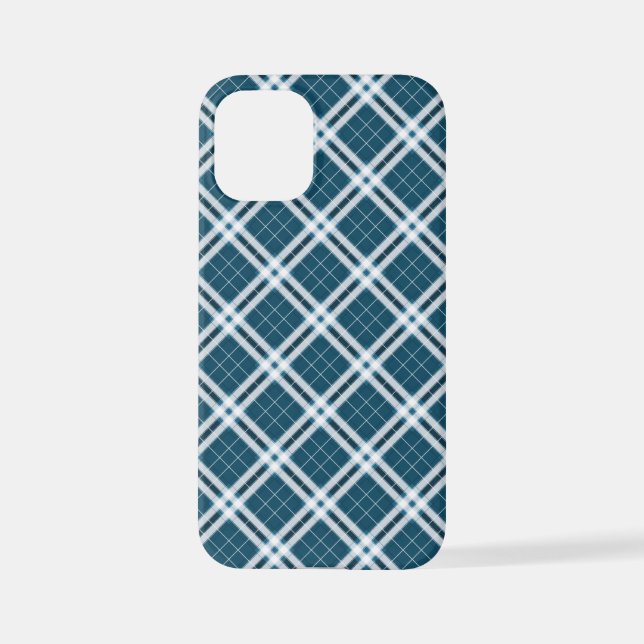 Tartan in Blue and white iPhone Case (Back)