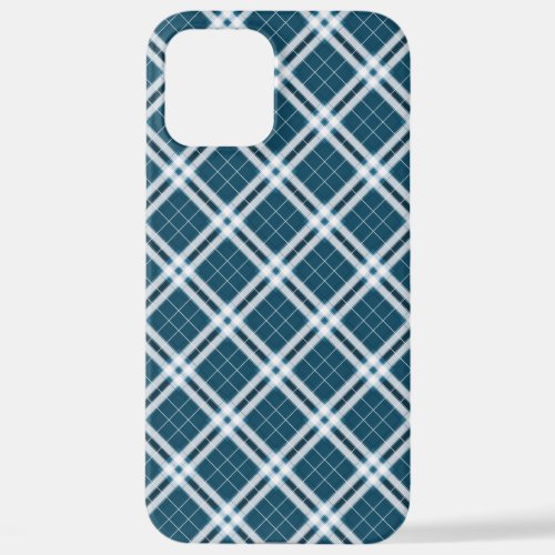 Tartan in Blue and white iPhone Case