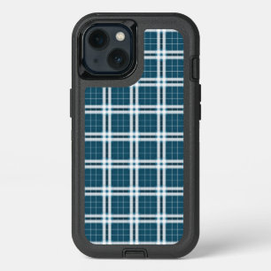 Tartan in Blue and white iPhone 13 Case