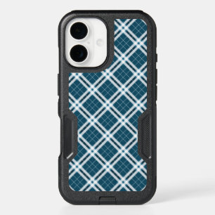 Tartan in Blue and white iPhone 16 Case