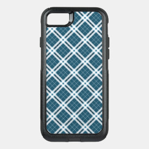 Tartan in Blue and white OtterBox iPhone Case