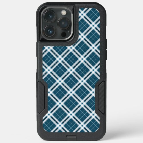 Tartan in Blue and white OtterBox iPhone Case