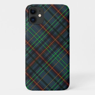 Tartan in blue, orange, green... iPhone 11 case