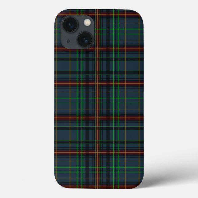 Tartan in blue, orange, green Case-Mate iPhone case (Back)