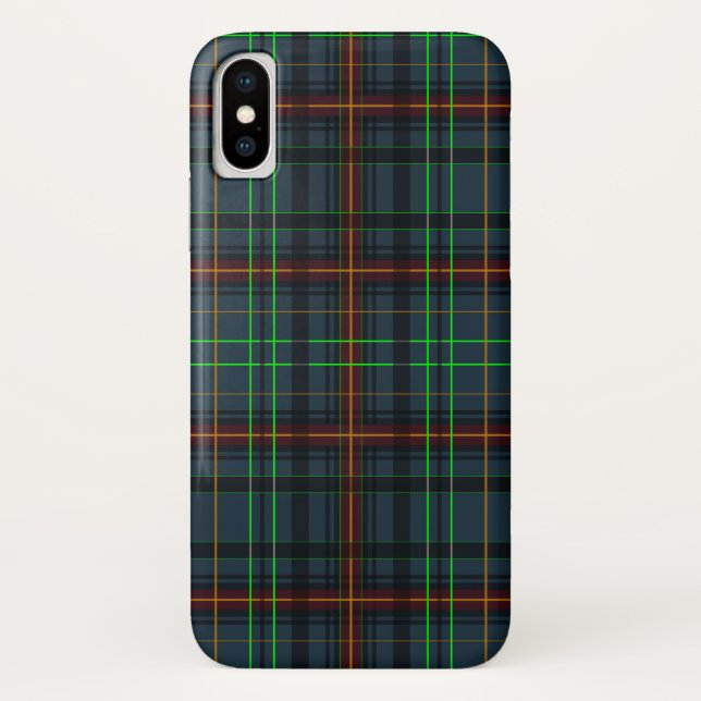 Tartan in blue, orange, green... Case-Mate iPhone case (Back)