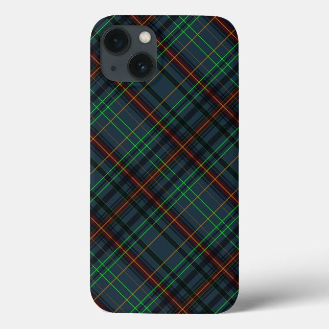 Tartan in blue, orange, green Case-Mate iPhone case (Back)