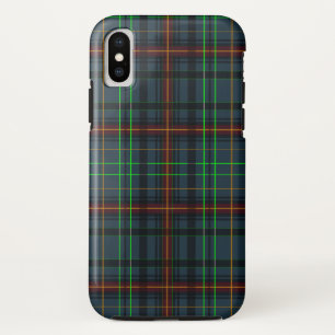 Tartan in blue, orange, green... iPhone x case