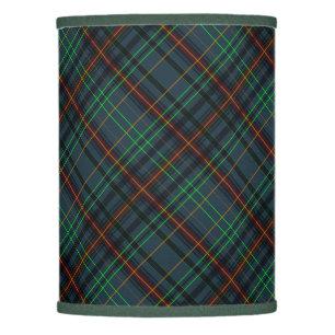 Tartan in blue, orange, green diagonal lamp shade