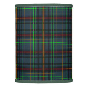 Tartan in blue, orange, green lamp shade