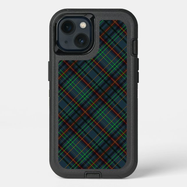 Tartan in blue, orange, green otterbox iPhone case (Back)
