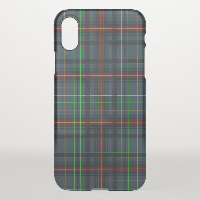 Tartan in blue, orange, green... uncommon iPhone case (Back)